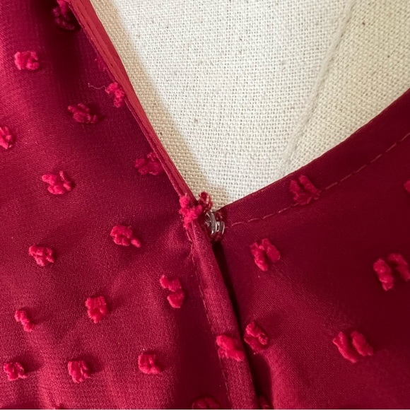 NWT, BTFBM V-Neck Maxi Dress with a Sheer Swiss Dot Overlay and Tie, Size Medium - Picture 7 of 15